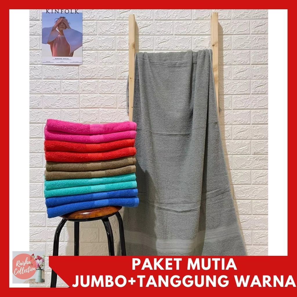 RAISHA COLLECTION Paket Handuk Mutia Jumbo+Tanggung harga paling ekonomis