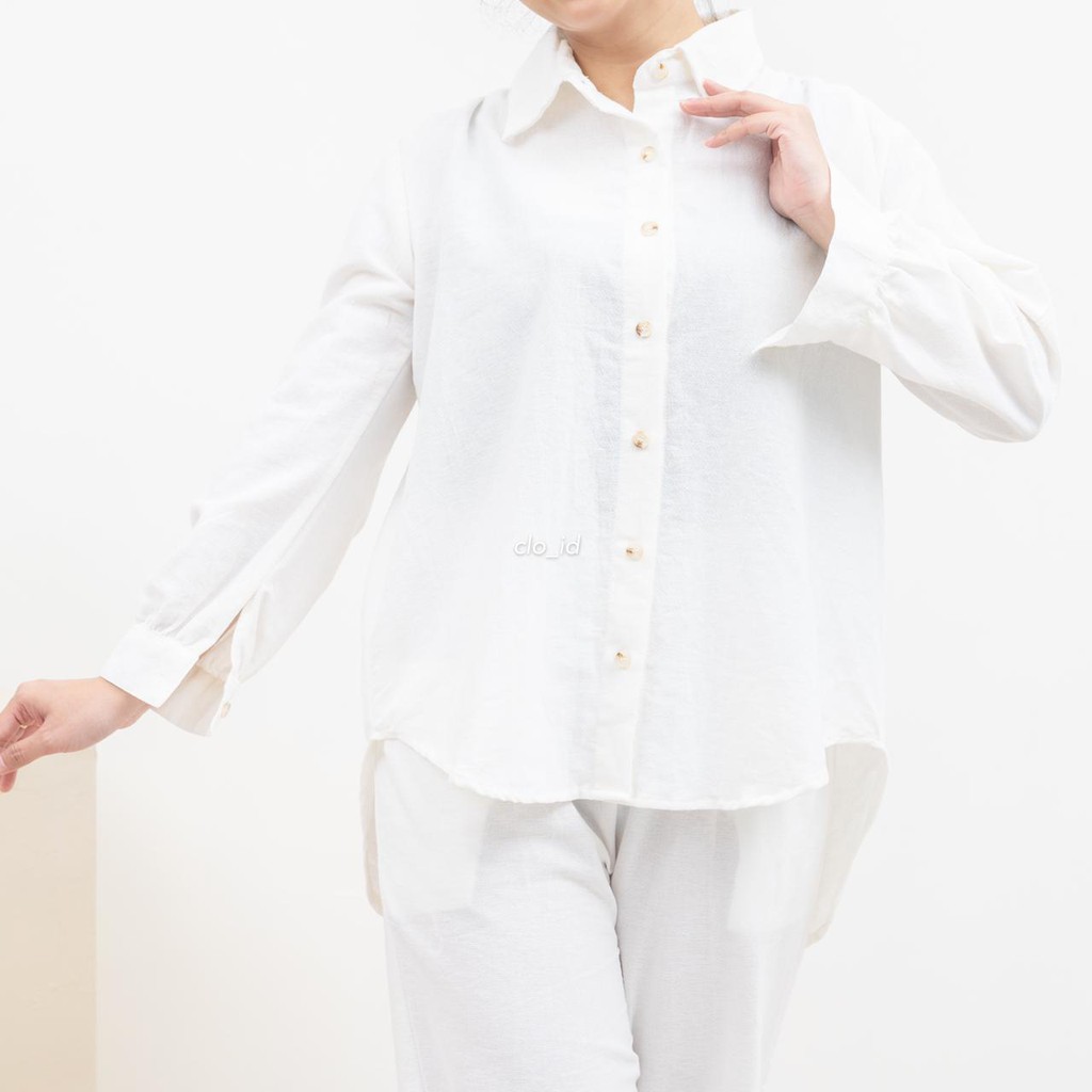 HAICLO Ava Linen Shirt / Atasan Kemeja Wanita-BW