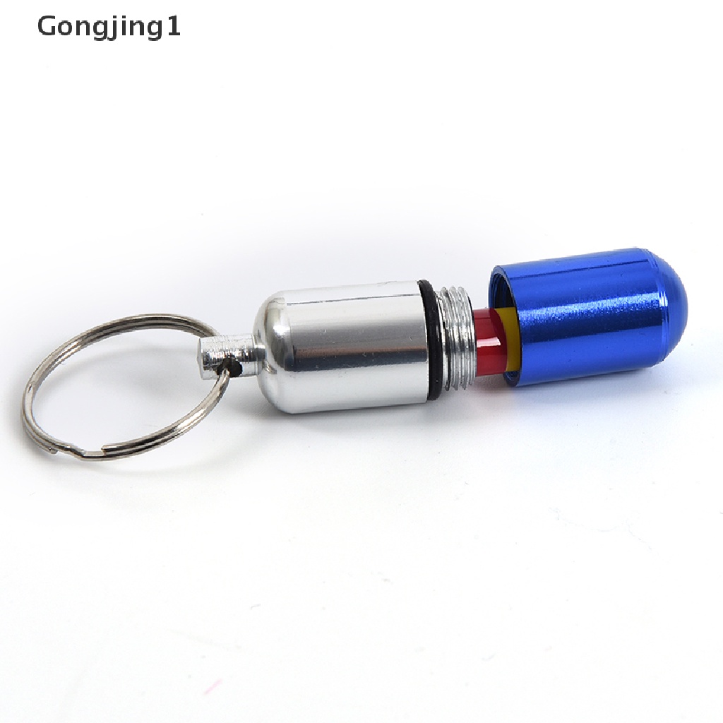 Gongjing1 Gantungan Kunci Botol Holder Obat Pil Bahan Aluminum Anti Air