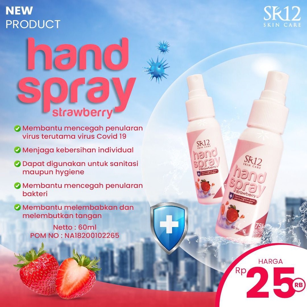 Hand Gel SR12 | Hand Gel Apple SR12 | Hand Spray Strawberry SR12 | Netto 60ml &amp; 100ml | Pembersih tangan SR12 Skincare | Hand Sanitizer