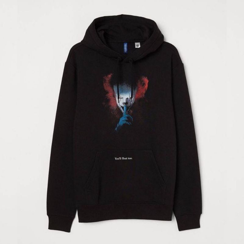 [BISA COD] HOODIE HM HNM IT PENNYWISE BLACK PRINTED - JAKET HOODIE PRIA