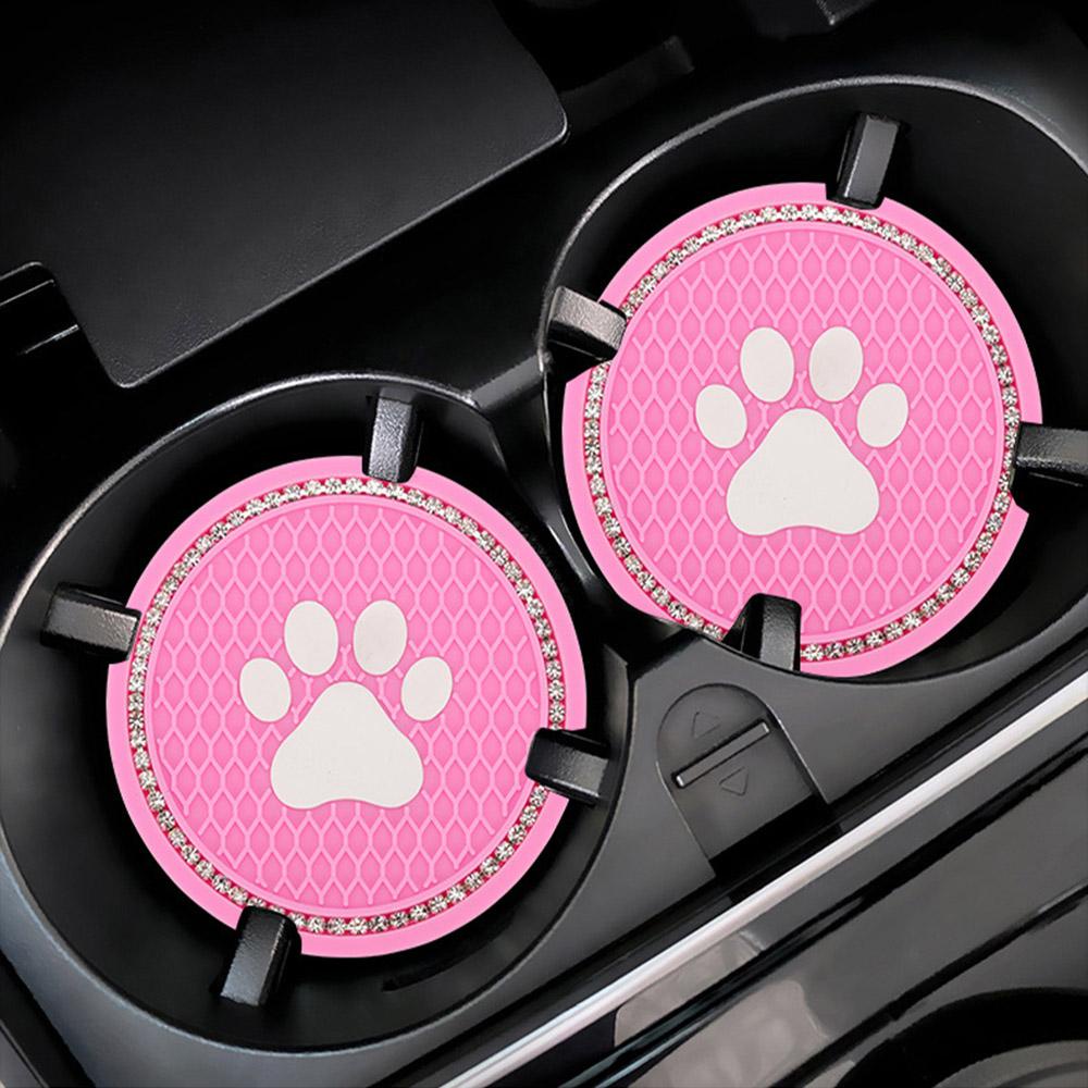 Populer Tatakan Gelas Mobil Rhinestone Bling Crystal Anti Slip Mats