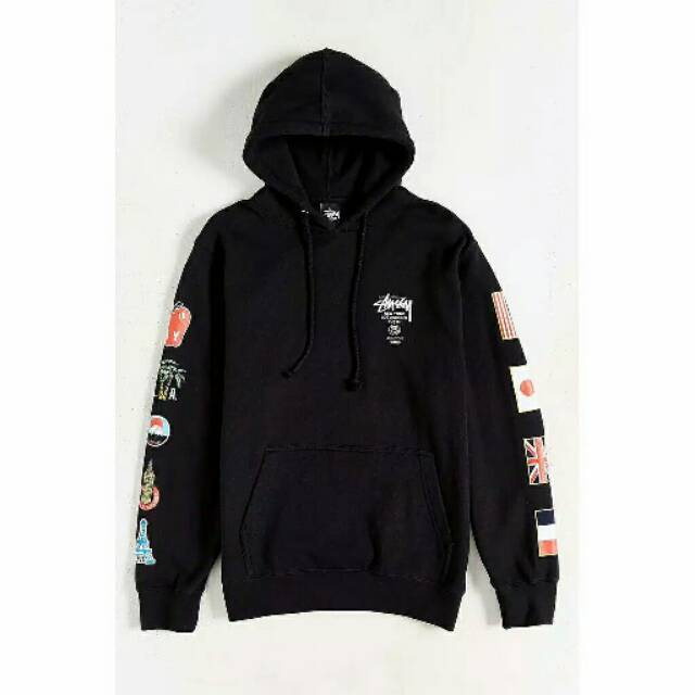 Sweater stussy world tour hoodie pria