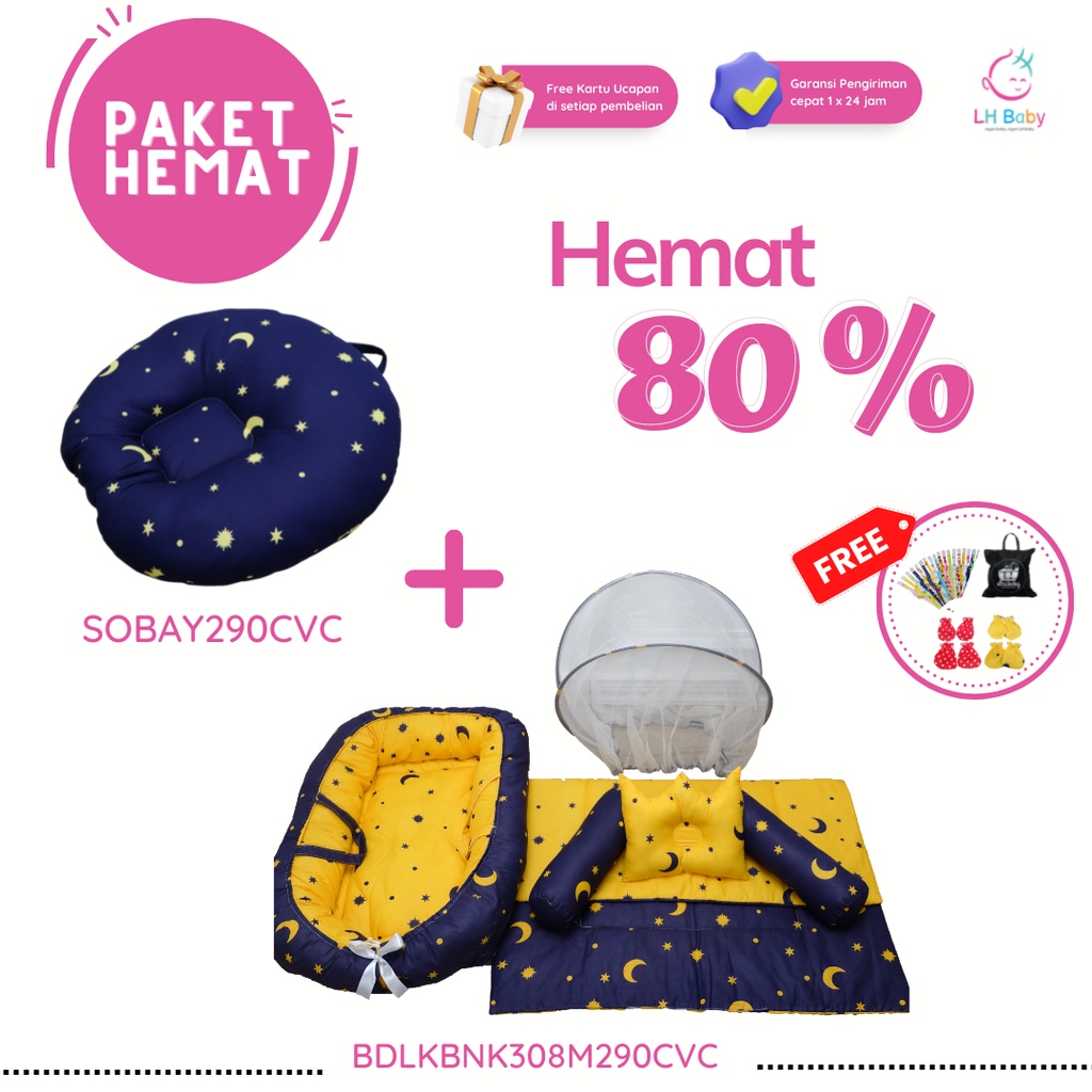 PROMO PAKET HEMAT Bundling Kasur Bayi Nest Kelambu Bed Cover/Selimut Plus Sofa Bayi Newborn Terlaris