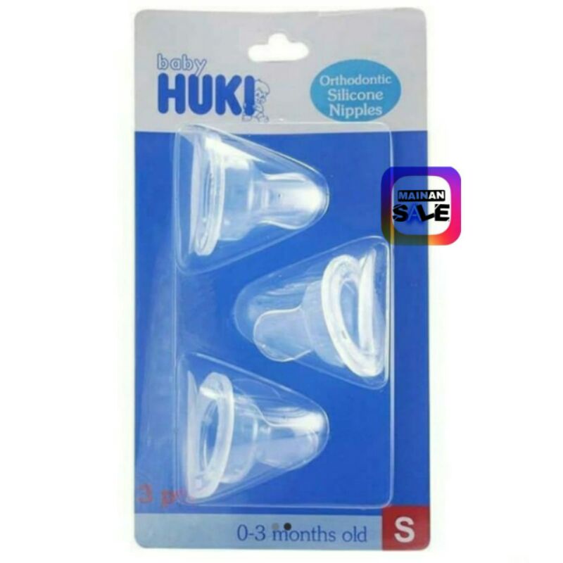 Huki Ortho Silicone Nipple isi 3 PCS | mpeng bayi