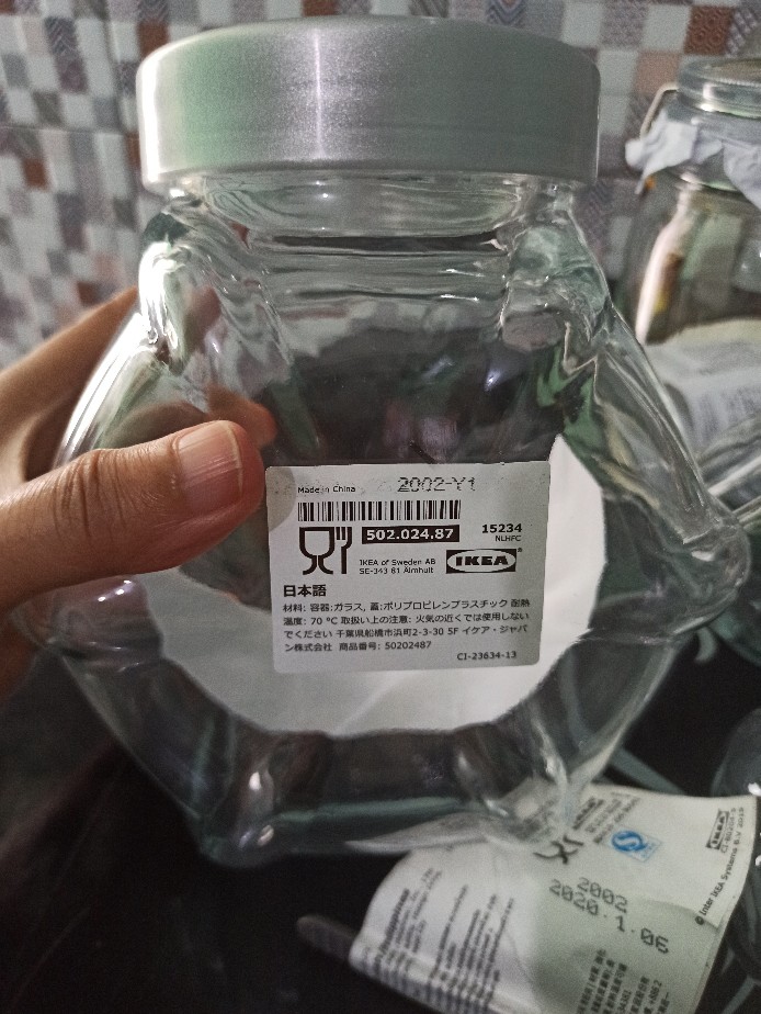 Toples Makanan, Kaca Bening Besar Dengan Penutup Uk 1,8l Kr900