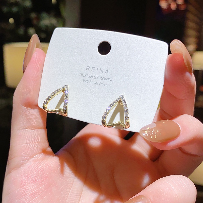 Anting Zircon Geometris Gaya Korea Untuk Aksesoris