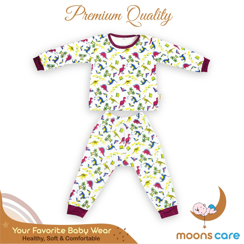 moons care SNI Kids 2-9 tahun Stelan Piyama Motif Baju Tidur Anak Piyama Pajamas 1 2 3 4 5 6 7 8 9 10 tahun Moons Piyama Panjang Bayi Baju Tidur Anak Baju