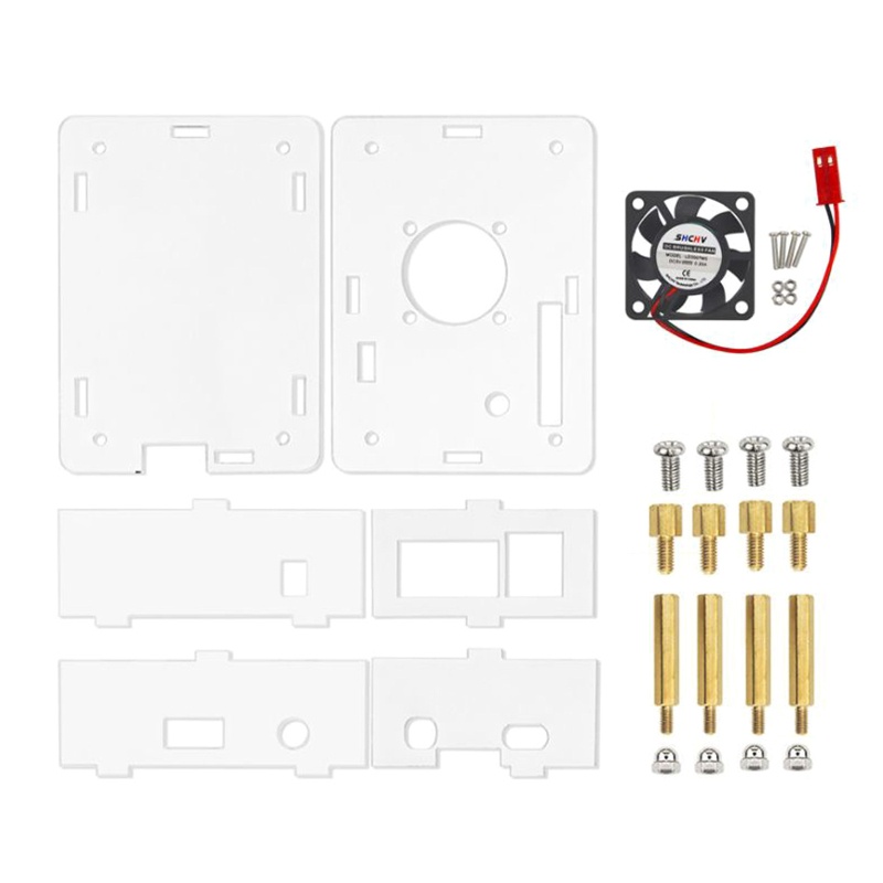 Btsg Heatsink Untuk Case Untuk Orange Pi 3lts Akrilik Enclouse Kotak Bening Untuk Shell DIY Dengan Pendingin Tenang Kipas Heatsink Kit