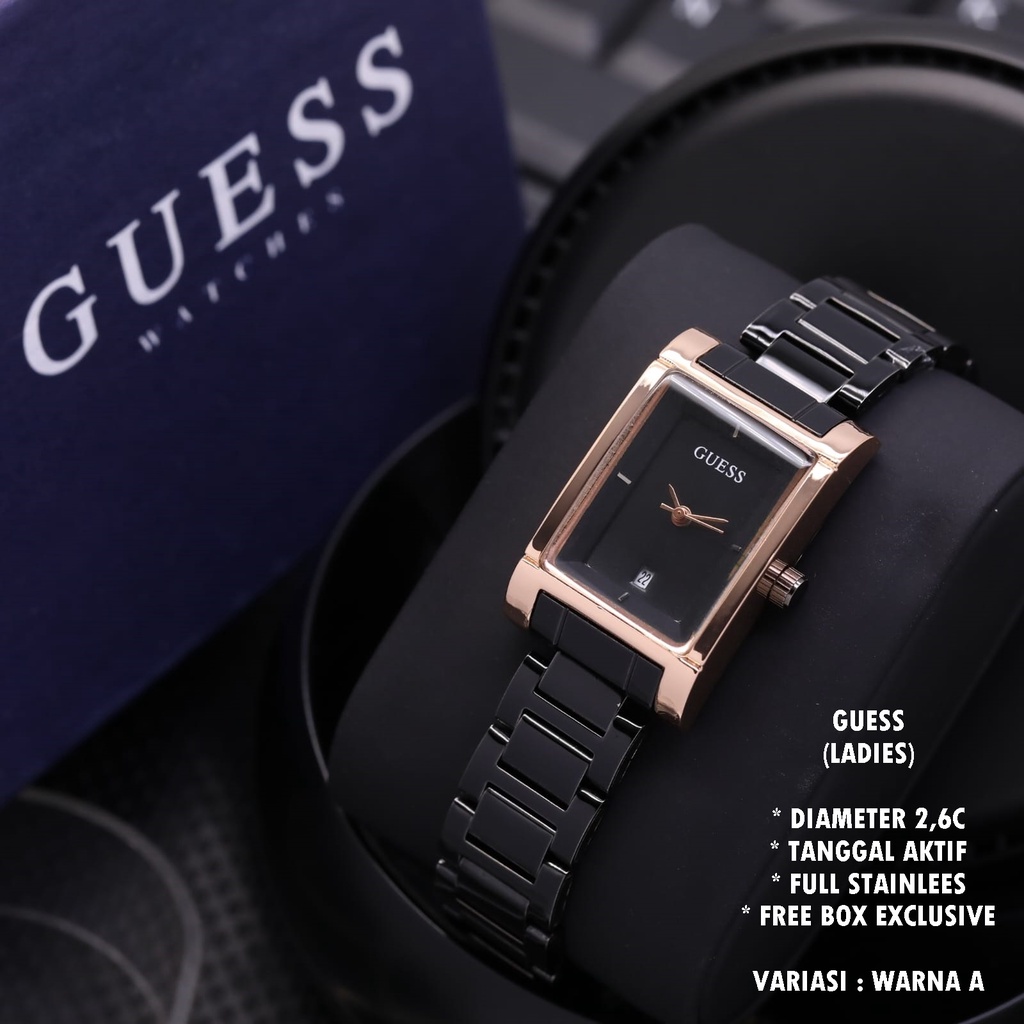 (BISA COD) JAM TANGAN WANITA GUESS RANTAI BODY SEGI TANGGAL AKTIF