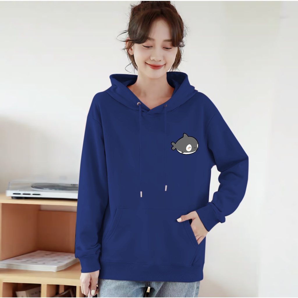 Lilipop.id Sweater Hoodie Wanita Shark Hiu Outwear