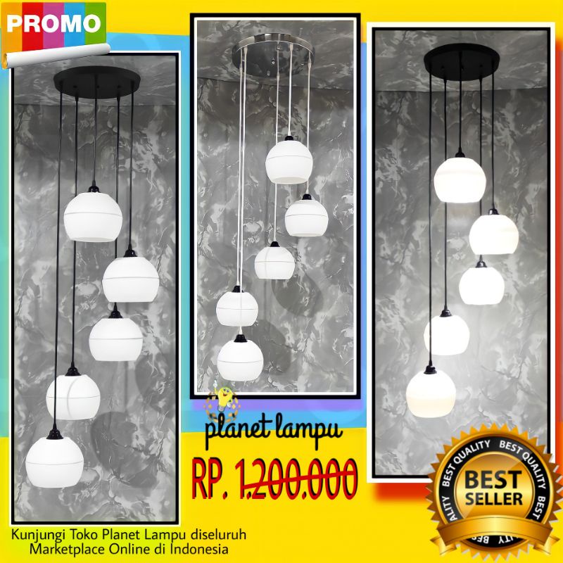 LAMPU GANTUNG VOID TANGGA MODERN MINIMALIS PLAFON RUANG TAMU CAFE ATAP MURAH KAP LAMPU HIAS VINTAGE 