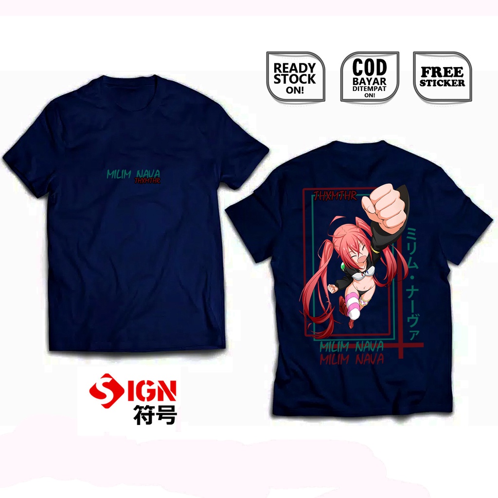 KAOS MILIM NAVA WN TENSEI SHITARA SLIME DATTA KEN WAIFU WIBU ANIME MANGA OTAKU RIMURU TEMPEST DIABLO PRIMORDIAL GUY CRIMSON BAJU JEPANG JAPAN CULTURE COSPLAY - SIGN CLOTH