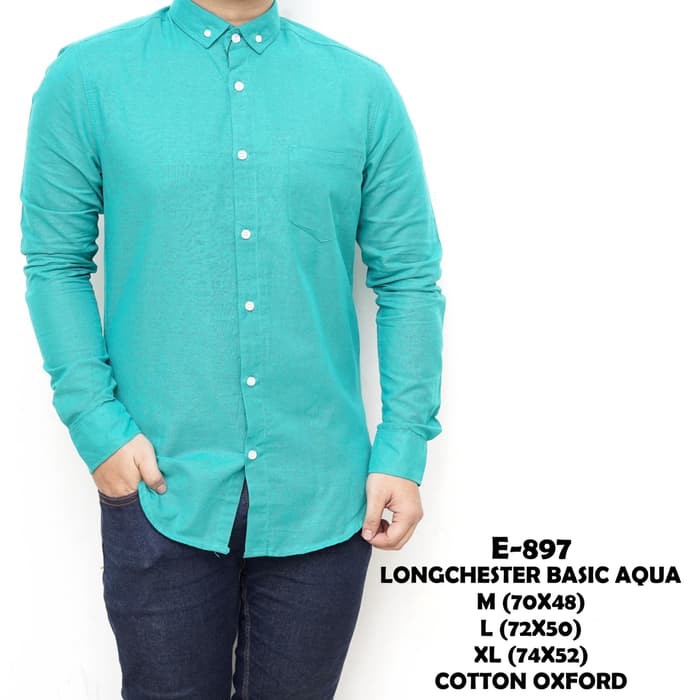 Jual Kemeja polos pria tosca mint Diskon