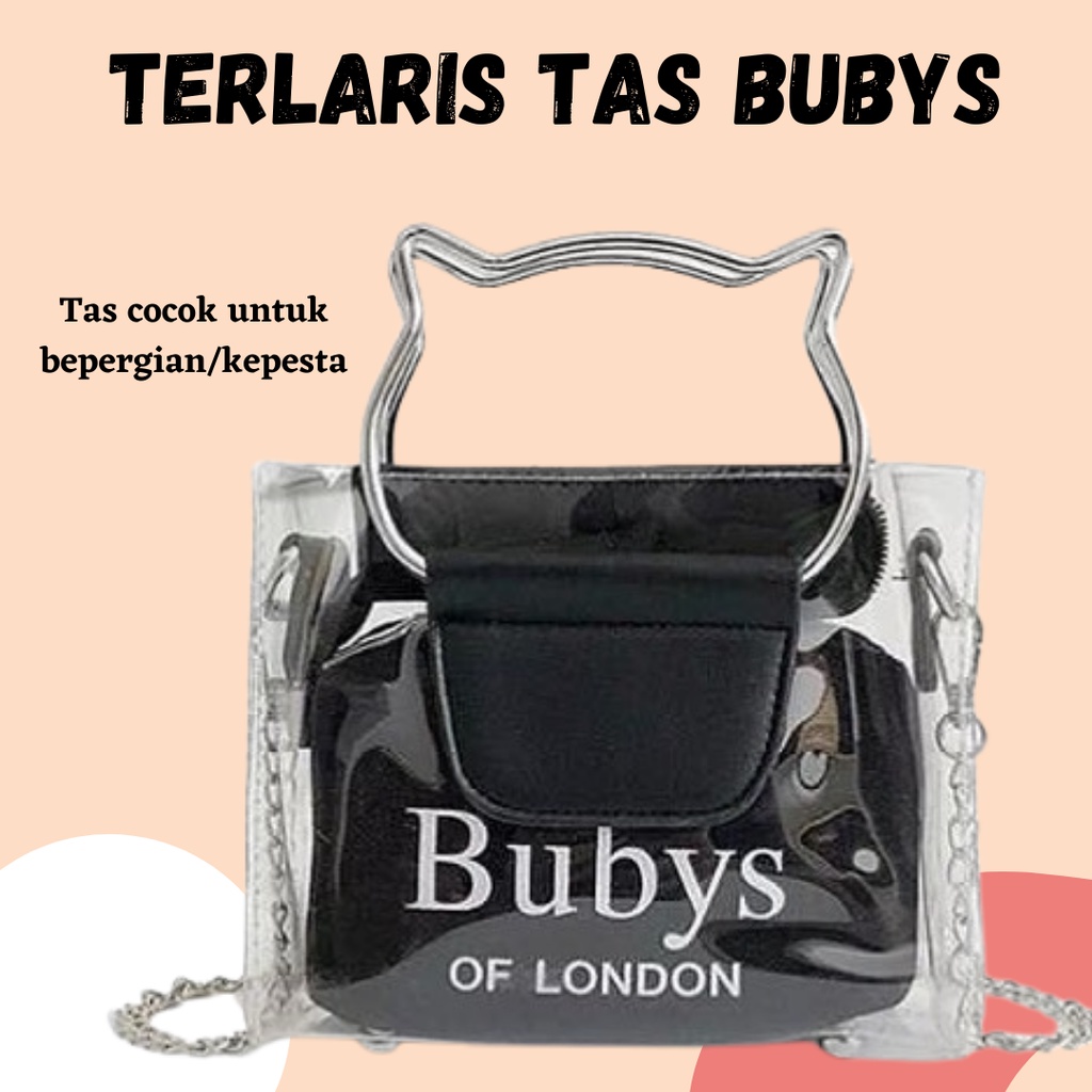 TERMURAH TAS BUBYS - Tas Selempang Wanita Slingbag Bubys of london WARNA HITAM