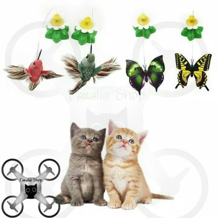 Mainan Kucing Kupu-Kupu Elektrik Electric Cat Toy Butterfly Teaser Burung Elektronik Bird Toys