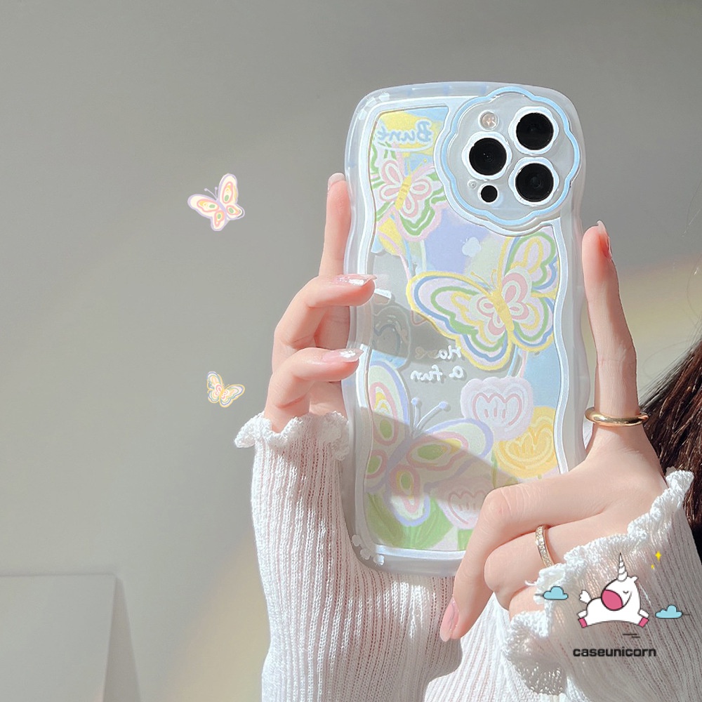 Soft Case TPU Motif Kupu-Kupu Bunga Untuk iPhone 13 12 11 Pro MAX 6 6s 7 8 Plus X XR XS MAX SE 2020