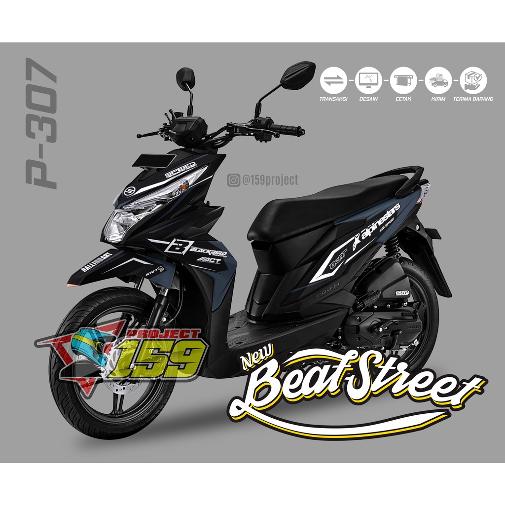 Stiker Motor Beat Street 2017 - P-307 Sweet Black Livery