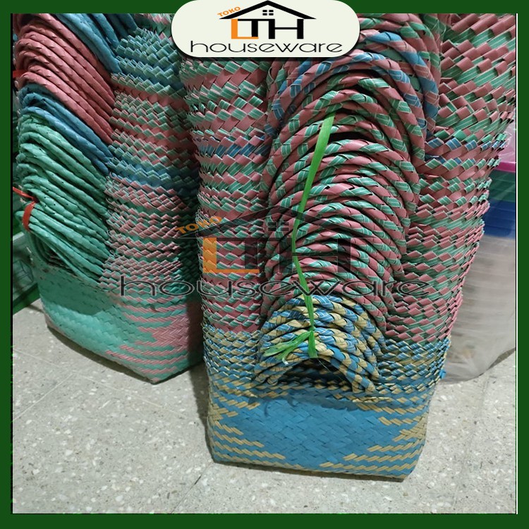 TAS ANYAMAN PLASTIK KECIL / TAS PASAR / KANTONG BELANJA / KERANJANG