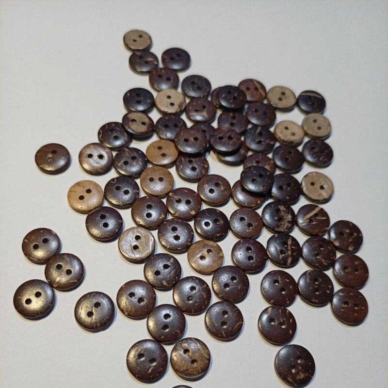 kancing hias import diameter 15 milimeter 100 pcs kancing batok kelapa import  kancing hias batok ke