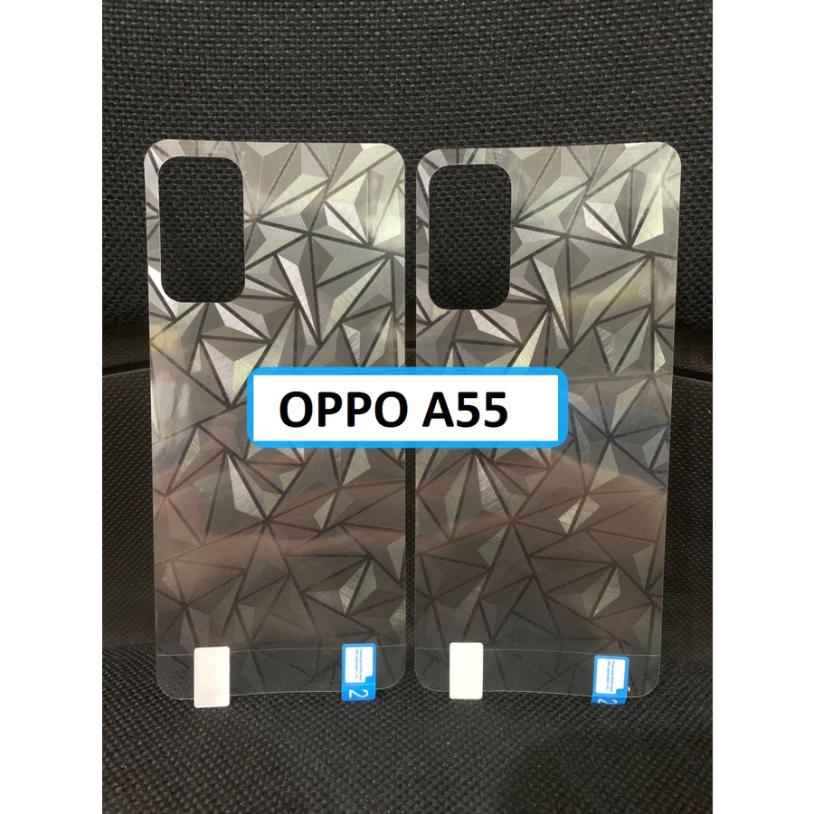 OPPO A55 OPPO A16e OPPO A76 ANTI GORES BELAKANG SKIN DIAMOND GARSKIN MOTIF 3D SPIRAL ANTI JAMUR TRANSPARAN PELINDUNG BELAKANG