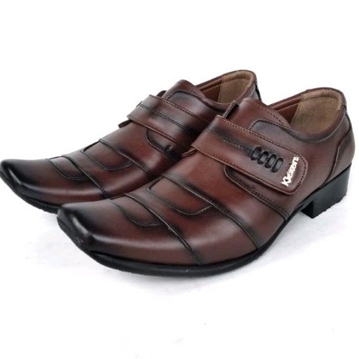 SEPATU KULIT PRIA VELKRO SEPATU KULIT ASLI PRIA SEPATU PRIA KULIT SEPATU KULIT KANTORAN SEPATU ASLI 