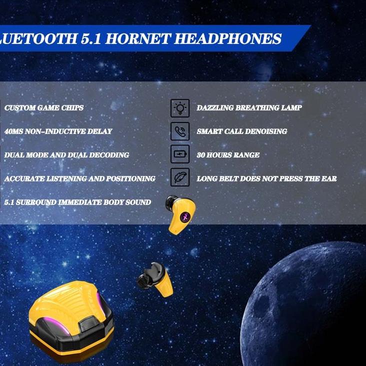 Lagi Tren.. Transformers bumblebee Wireless Bluetooth 5.0 Earphones Low Latency TWS Gaming Headset f