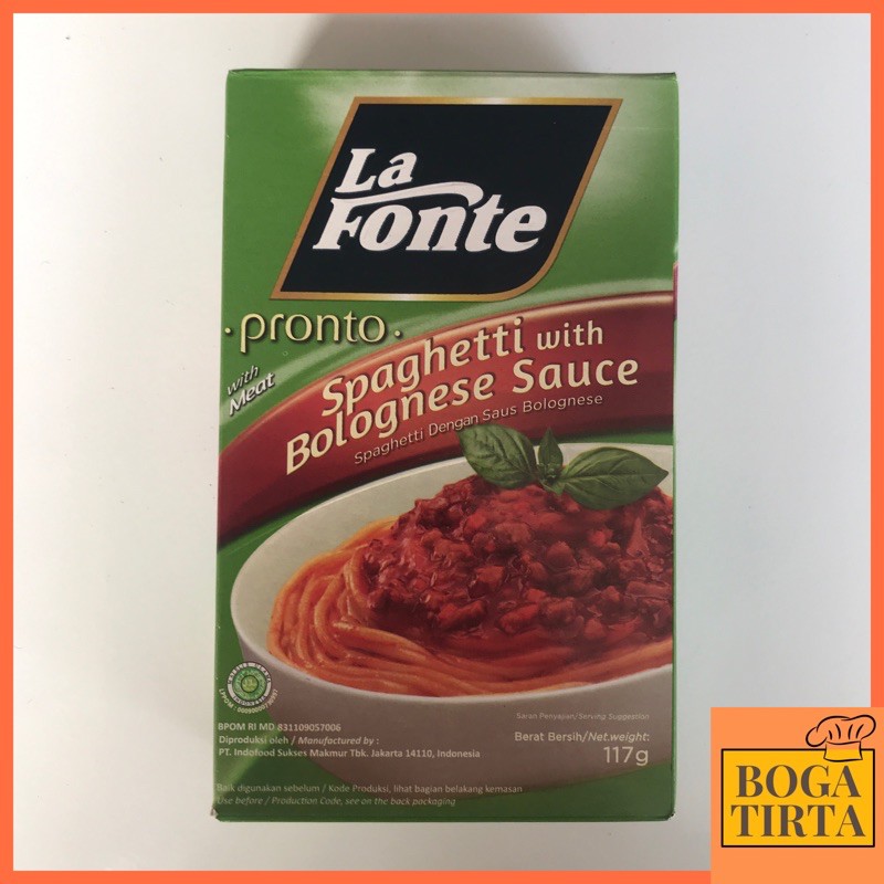 

LA FONTE PRONTO SPAGHETTI BOLOGNESE SAUCE 117Gr