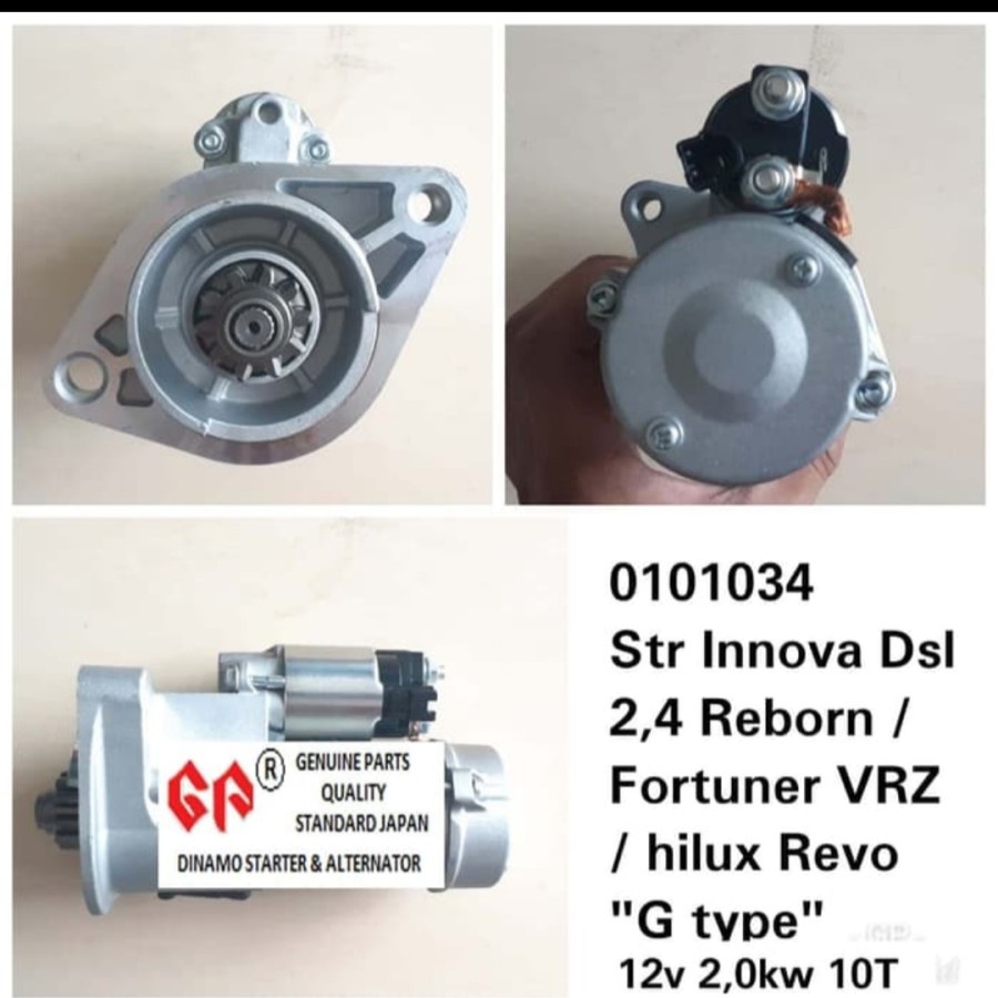 Dinamo Starter Innova diesel reborn fortuner vrz hilux revo 12V 10T