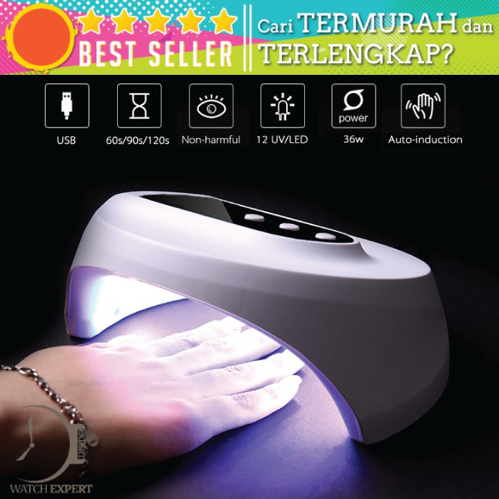 BISA COD Alat Kecantikan Pengering Kutek Kuku Dengan Lampu UV 36W 12 LED Nail Dryer