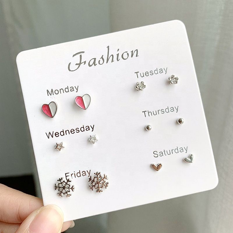 Anting Set 6 Pasang Tindik Gaya Korea Aksosoris Fashion Wanita