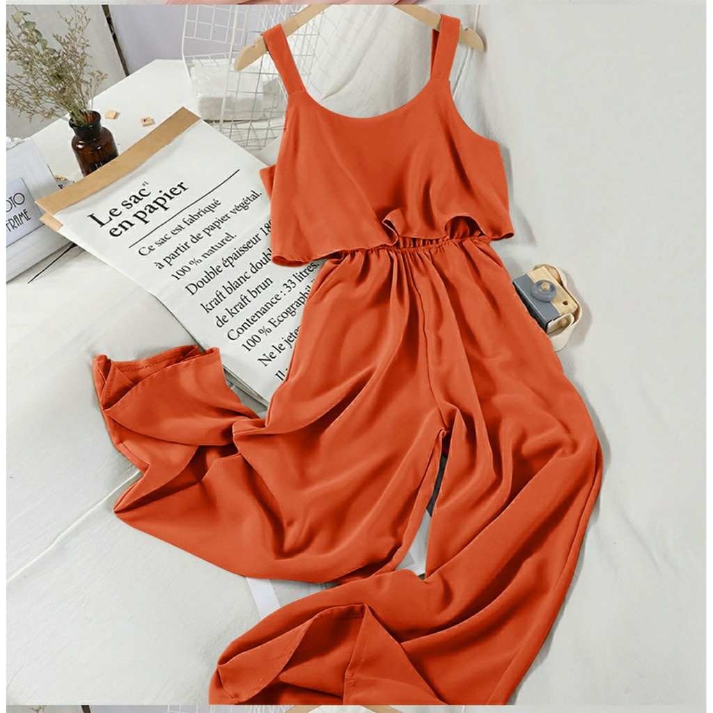 WSE390 - Jumpsuit Via  / Jamsuit Wanita / Setelan Baju Dan Celana Wanita/ PREMIUM QUALITY