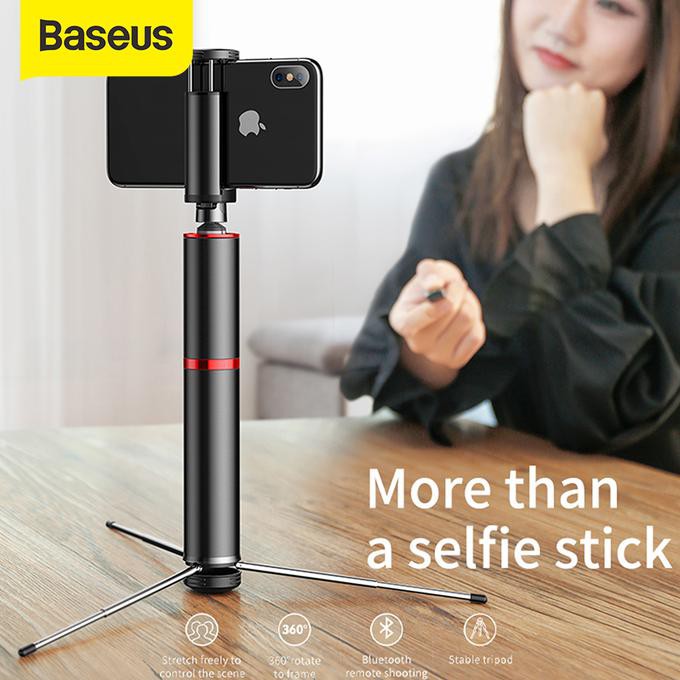 Baseus Selfie Stick / Tongsis Bluetooth Shutter Tripod Holder - Hitam