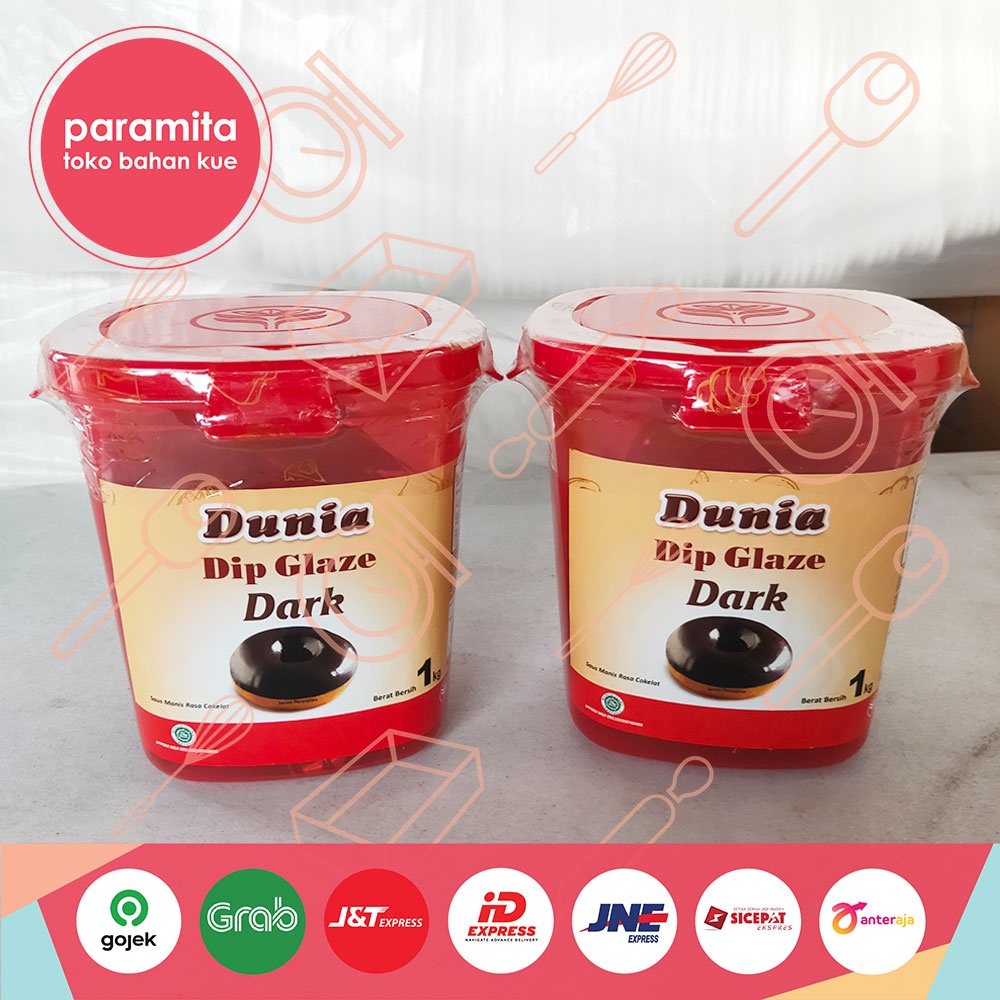 Dunia Glaze Donat Dark Chocolate / Tiramisu / Taro / Greentea / Go Crunchy / Strawberry 1 Kg