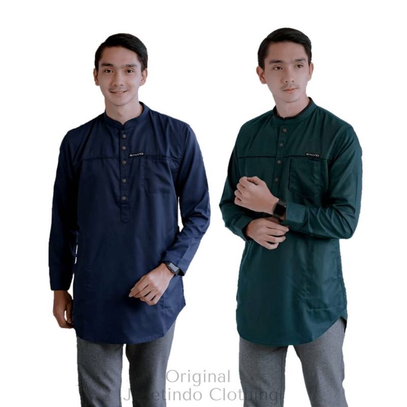 Baju Koko Pria Kurta Pakistan Original SLVHX - Baju Muslim - Kemeja Koko Panjang - Kemeja Cowok