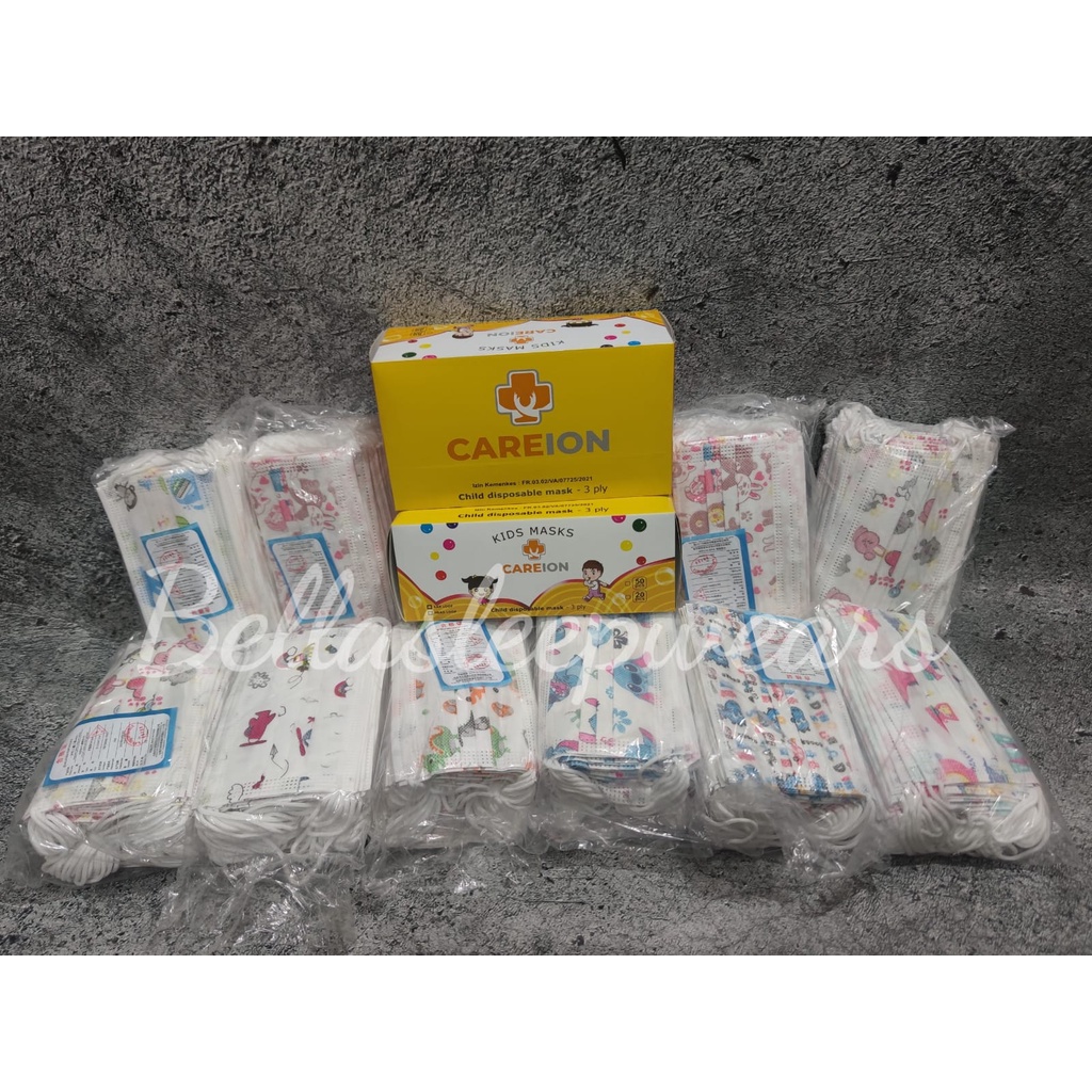 PER BOX 50PC - MASKER ANAK 3PLY CAREION MOTIF