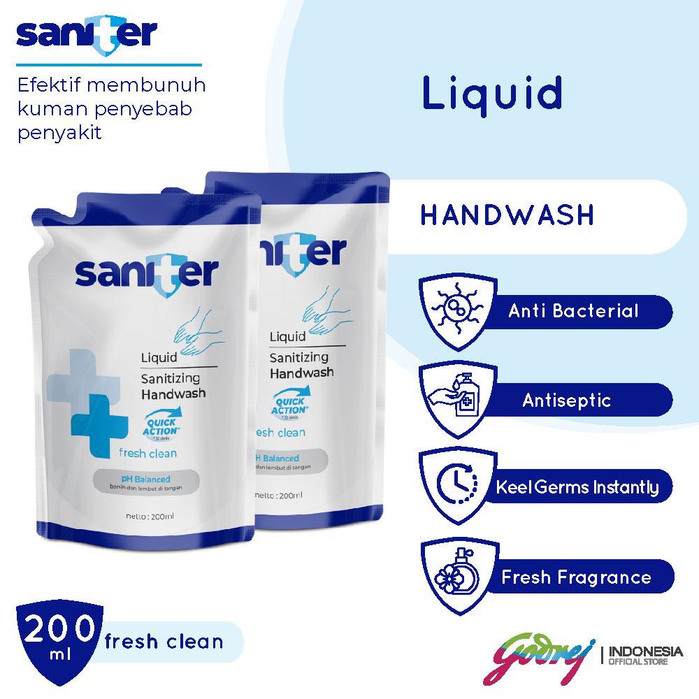 Paket 2pcs Saniter Handwash Pouch 200 ml Hand Wash