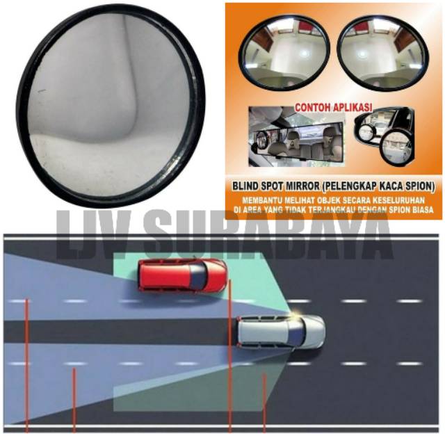 Kaca Spion Kecil Mini Cembung Wide Angle Blind Spot Car Mirrors 360°