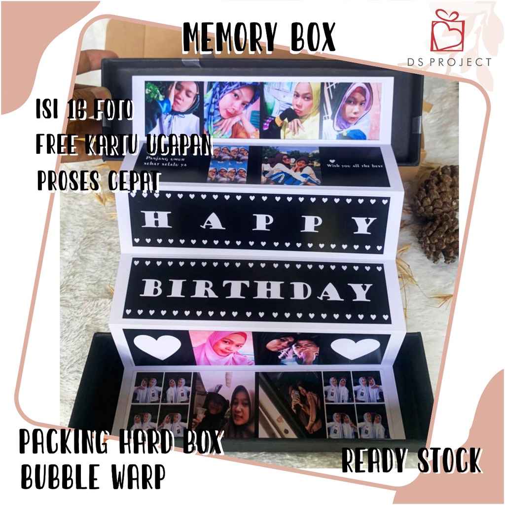 Kado Ulang Tahun Buat Pacar Ultah / Anniversary Gift Memory Foto Box Aesthetic Cetak Foto Custom