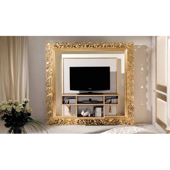 Bufet Tv Ukir Gold Klasik Jepara Kayu Jati Asli