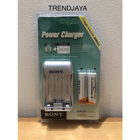 Satu Set Paket Baterai Cas Charge Sony 4600 Mah AA + Charger Sony