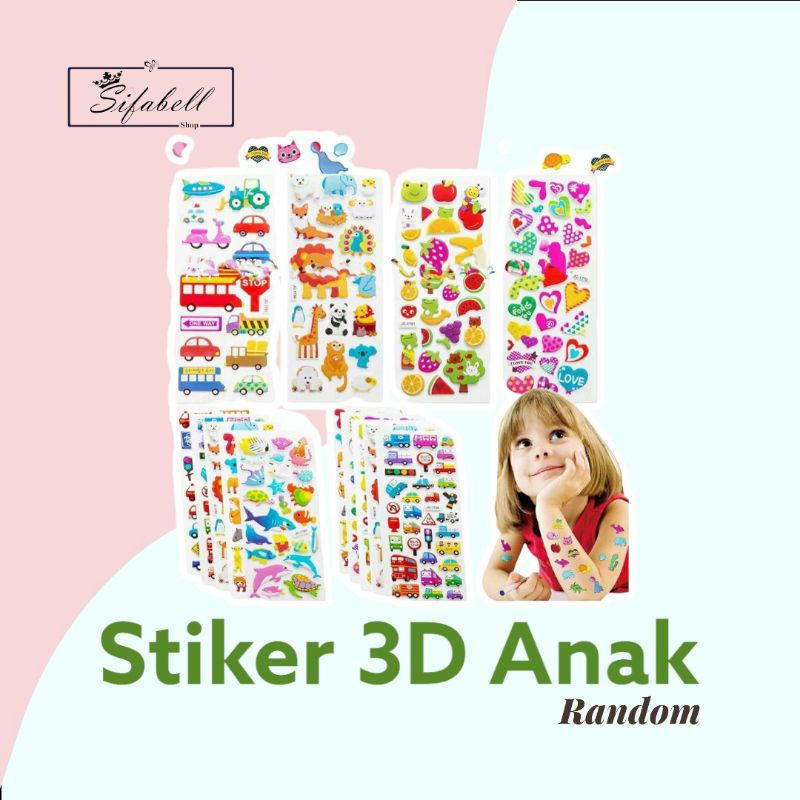 Stiker 3D Sticker Anak Mainan Tempel Timbul