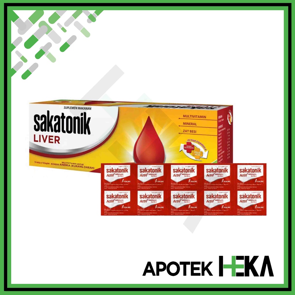 Sakatonik Activ Kaplet Box isi 10x10 Tablet - Zat Besi untuk Anemia (SEMARANG)