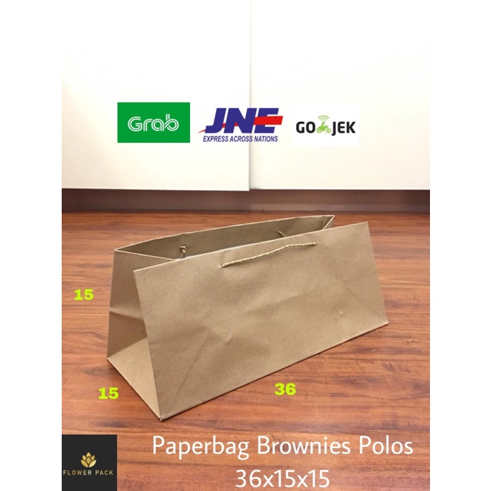 

NEW Paperbag Brownies Polos 36x15x15 Tas Kertas Tas Bronis Tas Kue Brownis