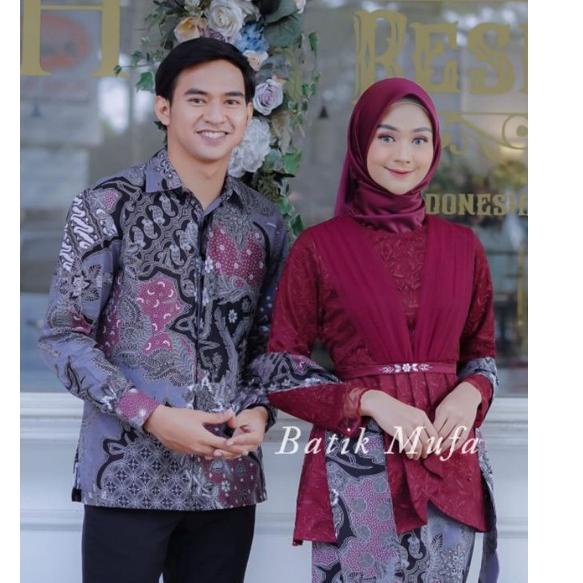 ((TERMURAH)) SET COUPLE AVEENA DUSTY PINK / BROWN / MAUVE KEBAYA WISUDA TERBARU KEBAYA LAMARAN KEBAY
