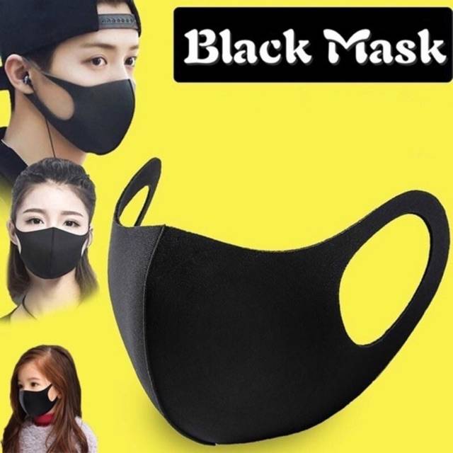 READY MASKER SCUBA ALA KOREA HITAM KAIN  BAHAN TEBAL TAHAN AIR (Masker Hijab) /MASKER TALI