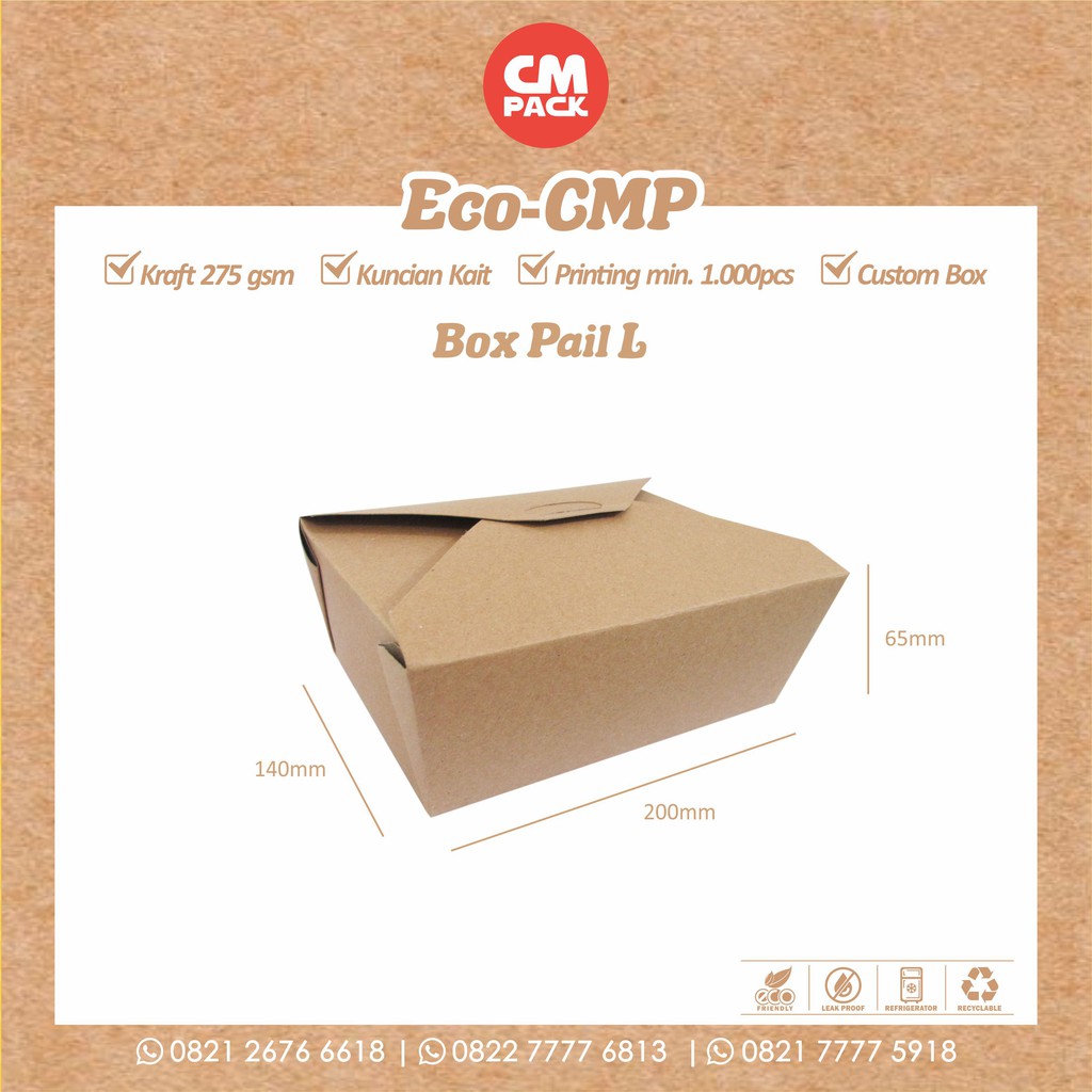 

CMP ECO KRAFT BOX PAIL L ( 1 PACK ISI 50PCS )