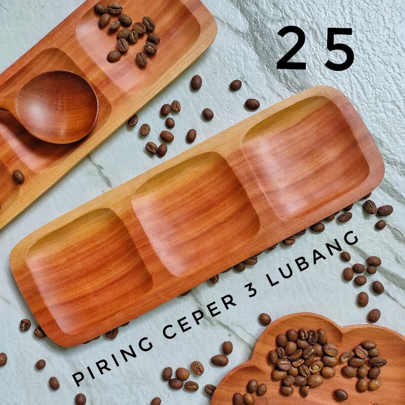 piring kayu sawo piring ceper kayu piring kayu 3 lubang piring kayu piring kayu panjang