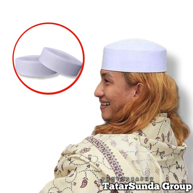 Peci Haji Kopiah Songkok Peci Habib Bahar Putih Polos Tinggi 6cm 7cm 8cm Batok Kualitas Premium