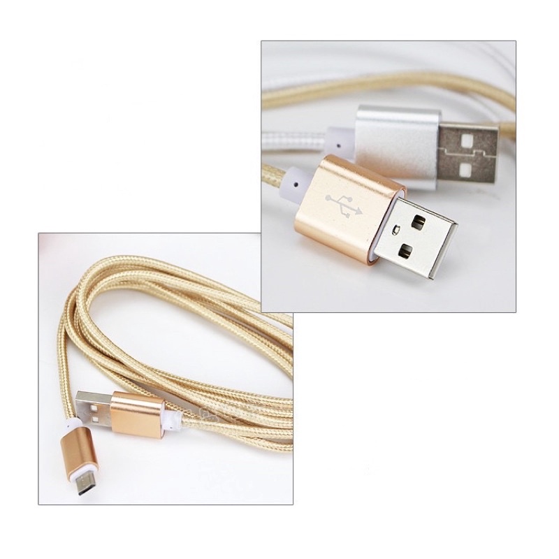 1.5 meter nylob kepang usb data fast charging warna warni kabel data usb micro type c iph fast charging